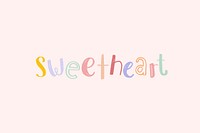 Word art sweetheart doodle lettering colorful