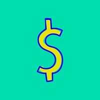 Vector hand drawn dollar sign typography