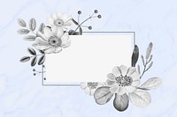 Floral frame vector hand drawn vintage illustration