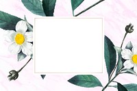 Blank frame vector on summer floral pattern