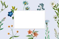 Blank frame vector on summer floral pattern