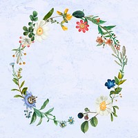 Botanical wreath vector with design space