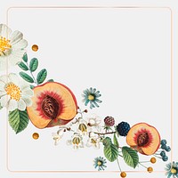 Flower and fruit frame psd with design space