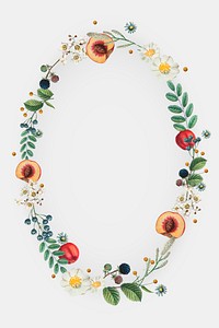 Floral wreath vector with design space