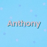 Anthony male name typography text