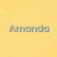 Female name Amanda typography word