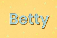 Female name Betty typography word