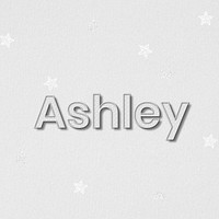 Ashley female name lettering typography