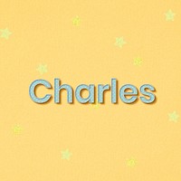 Male name Charles typography word