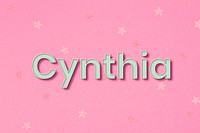 Cynthia polka dot typography word