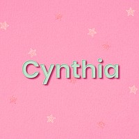 Cynthia polka dot typography word