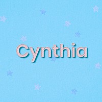 Cynthia female name typography text