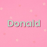 Donald polka dot typography word