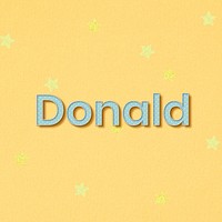 Male name Donald typography word