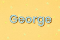 Male name George typography word