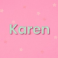 Karen polka dot typography word