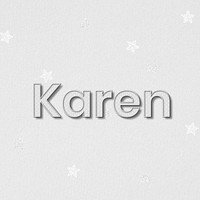 Karen female name lettering typography