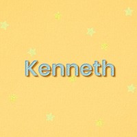 Male name Kenneth typography word