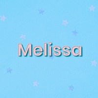 Melissa female name typography text