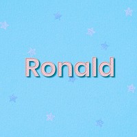 Ronald male name typography text