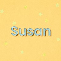 Female name Susan typography word