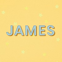 Male name JAMES typography word