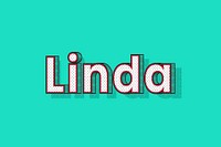 Linda name lettering font shadow retro typography