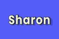 Sharon name halftone shadow style typography