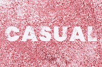 Casual glittery red texture word typography