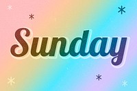 Sunday word gay pride rainbow font