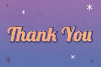 Thank you typography retro purple night sky