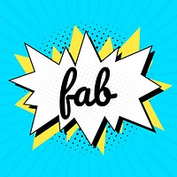 Fab text comic typeface clipart for kids