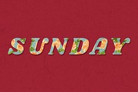 Sunday text retro floral typography