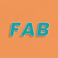 Fab word 3d italic font retro lettering