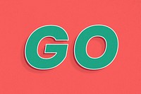 Retro go text word art typography