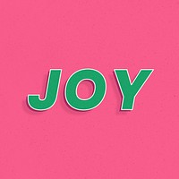 Joy word italic font shadow typography