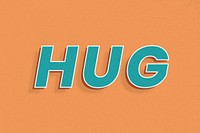 Hug retro typography word art bold font