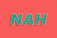 Retro nah word bold text typography 3d effect
