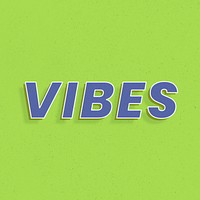 Retro vibes text word art typography