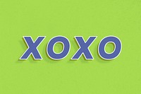 Retro XOXO text word art typography