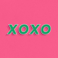 XOXO text italic font shadow typography