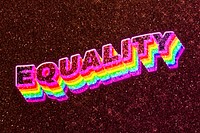 Equality word 3d effect typeface rainbow lgbt pattern