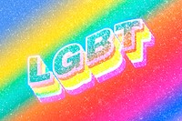 LGBT word 3d effect typeface rainbow gradient