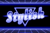 80s neon stylish retro word grid typography