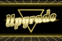 Neon grid upgrade word typography