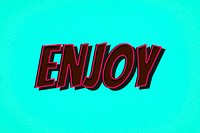 Enjoy word retro font style illustration