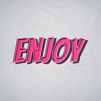 Enjoy word retro font style illustration