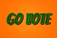 Go vote message retro font style illustration 