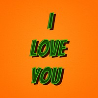 I love you comic lettering illustration