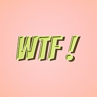 WTF! word retro font style illustration<br /> 